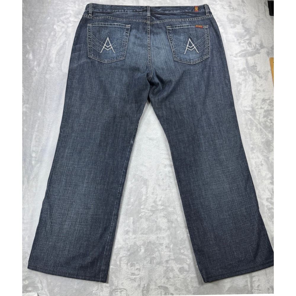 7 FOR ALL MANKIND 'A' Pkt Relaxed Jeans Mens 40x31 Dark Wash Button Fly USA - Picture 4 of 11